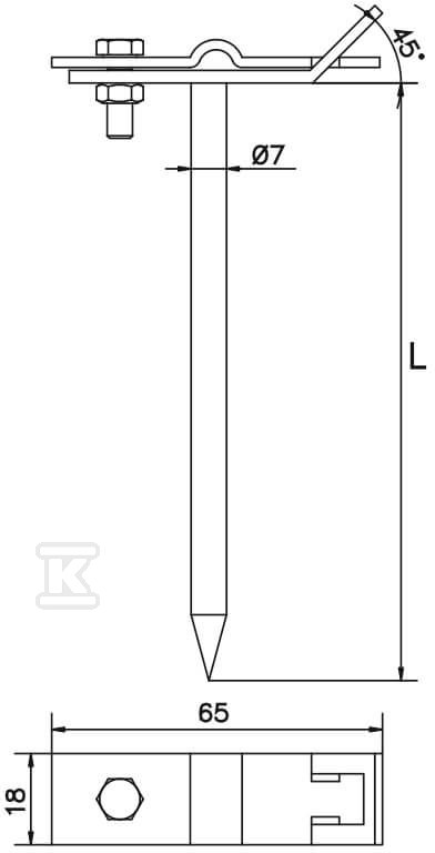Uchwyt uniwersalny wbijany h=12cm B do - AH06023