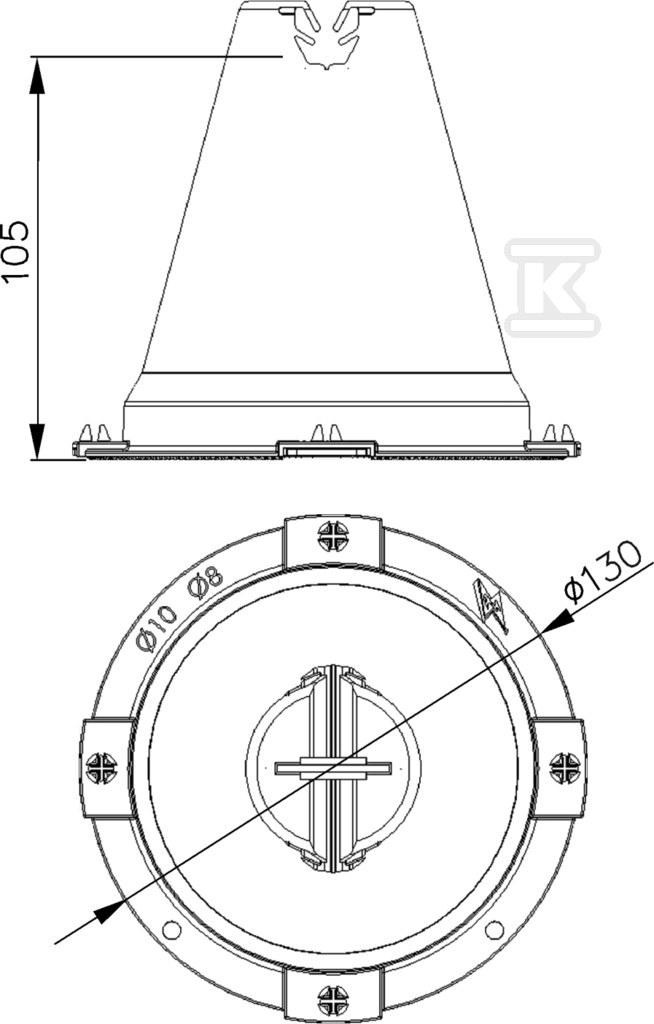Uchwyt betonowy w tworzywie h=10,5cm - AH12140P