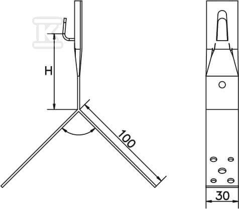 Uchwyt szczytowy zacisk h=8cm - AH21034
