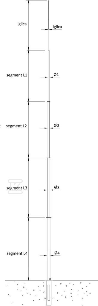 Maszt odgromowy na fundamencie - AH35141