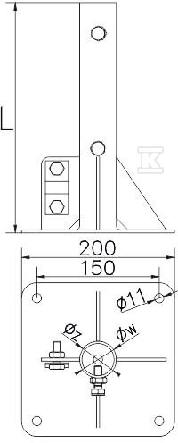 Mocowanie masztu pionowe-rura, - AH51121