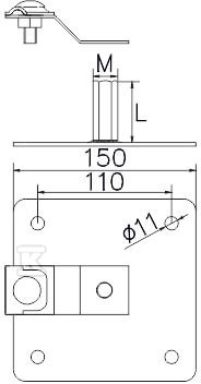 Mocowanie masztu pionowe-tuleja, M12 - AH41641