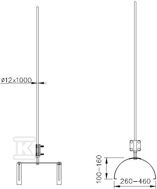 Iglica gąsiorowa, h=1000mm, podwójny - AH41331