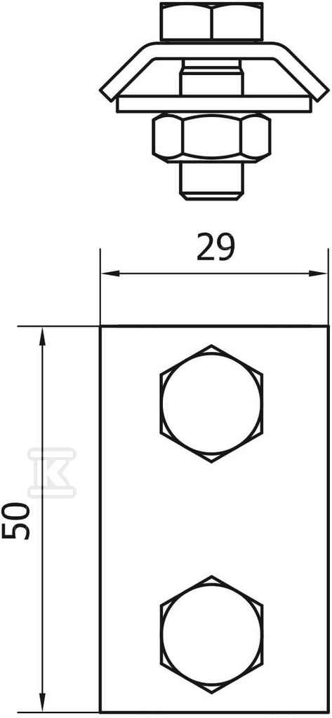 Złącze przelotowe 2-otworowe pojedyncze - AH02022