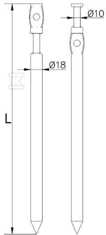 Kotwa wbijana podwójna, l=35cm /OG/ - AH1503OG