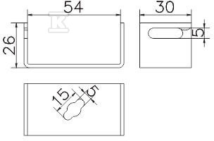 Uchwyt do bednarki B do 50x4mm (stal - AH26013