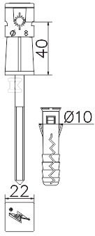 Słupek z kołkiem rozporowym O 10x50mm - AH29020A