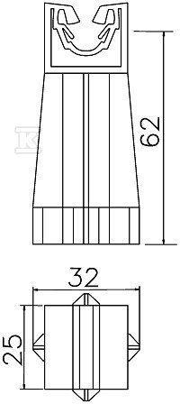 Słupek h=6 2cm brązowy (tworzywo) /TW/ - AH29060B