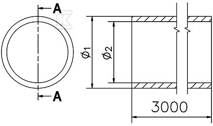 Rura odgromowa O 40x3000mm (tworzywo) - AH36020
