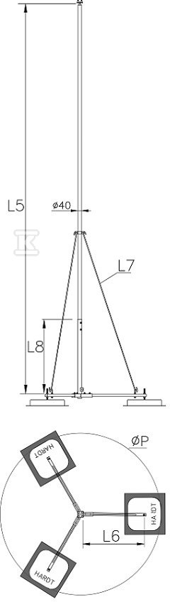 Maszt wolnostojący na trójnogu do - AH40251