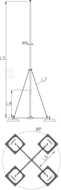 Maszt wolnostojący na czwórnogu do - AH42271