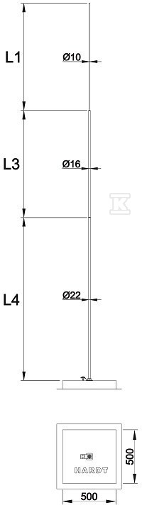 Maszt wolnostojący pojedynczy, h=4000mm - AH40281