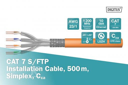 Kabel instalacyjny DIGITUS kat.7, - DK-1744-VH-5