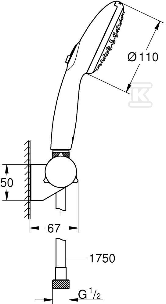 Zestaw prysznicowy Tempesta 110 w - 27601003