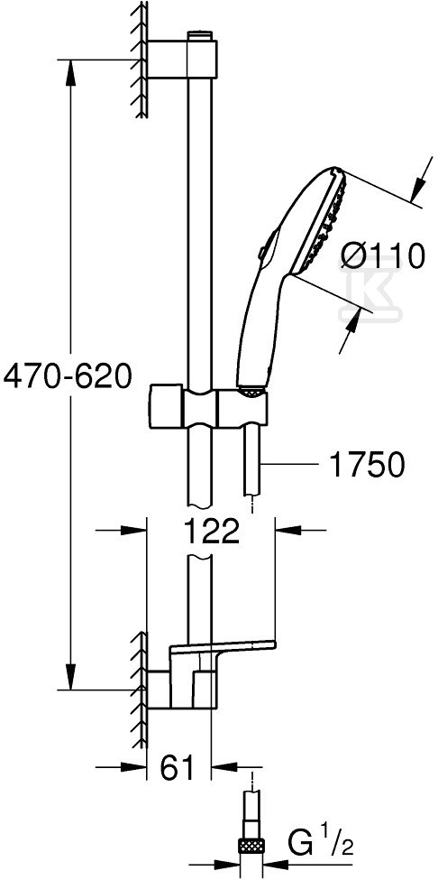 Zestaw z drążkiem prysznicowym Tempesta - 27926003