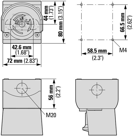 Кнопка вогню PV в корпусі IP65, 1NO + - 152627