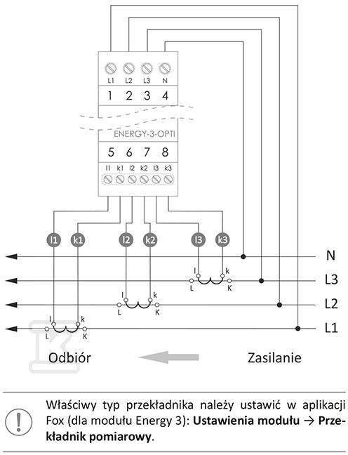 Monitor električne energije sa - WI-MEF-3-OPTI-40