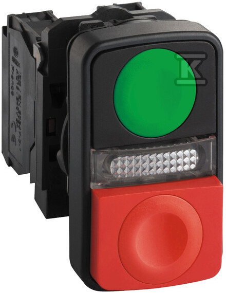 Zweifarbiger LED-Taster grün/rot 240V - XB5AW73731M5