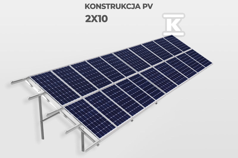 Konstrukcja fotowoltaiczna PV Baks moc 10kW, typ W-V2G2-25°