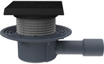 Wpust stropowy DN40/50z odejściem poziomym, zasyfonowaniem PRIMUS blue, nasadą z tworzywa sztucznego 34 -78mm, ramą 150x150mm i kratką sciekową z żeliwa 137x137mm