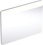 Lustro podświetlane Option Square, B90 cm, H65 cm, T3.2 cm, oświetlenie u góry, Aluminium szczotkowane