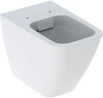 Miska stojąca WC iCon Square z ceramiczną muszą toaletową, przylegająca do ściany, kryte mocowania, Rimfree