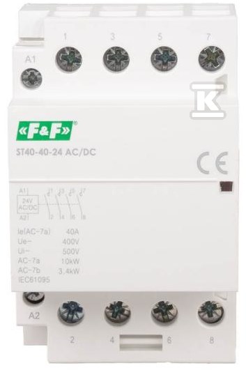 Контактор 40A, 24 V ACDC, контакти 4NO - ST40-40-24ACDC