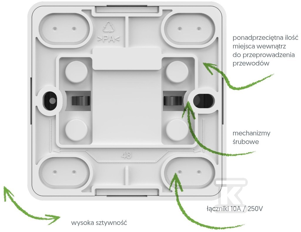 Łącznik krzyżowy, N/T (natynkowe) IP20, - 3715-09