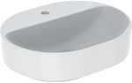 Variform countertop washbasin, elliptical, W50 cm, H15.8 cm, T40 cm, without overflow, with tap hole