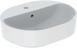 Variform countertop washbasin, elliptical, W50 cm, H15.8 cm, T40 cm, with overflow, with tap hole