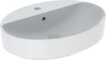 Variform countertop washbasin, oval, W60 cm, H15.8 cm, T45 cm, with overflow, with tap hole