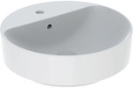 Variform countertop washbasin, round, D45 cm, H15.8 cm, with overflow, with tap hole