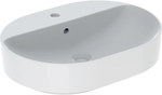 Variform countertop washbasin, elliptical, B60 cm, H15.8 cm, T45 cm, with overflow, with tap hole, KeraTect