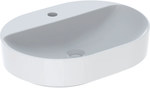 Variform countertop washbasin, elliptical, W60 cm, H15.8 cm, T45 cm, without overflow, with tap hole