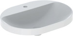 Variform washbasin recessed into the countertop, elliptical, W60 cm, H17.8 cm, T45 cm, without overflow, with tap hole