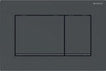 Przycisk uruchamiający Geberit Sigma20, przedni, płyta i przyciski czarne lekki połysk, paski ozdobne czarny-mat, prostokątny, tworzywo