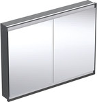 ONE Szafka z lustrem, Comfort Light, B120cm, H90cm, T15cm, montaż podtynkowy, z dwojgiem drzwi, czarny