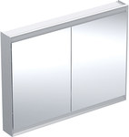 ONE Szafka z lustrem, Comfort Light, B120cm, H90cm, T15cm, montaż natynkowy, z dwojgiem drzwi, szary