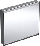 ONE Szafka z lustrem, Comfort Light, B105cm, H90cm, T15cm, montaż podtynkowy, z dwojgiem drzwi, czarny