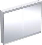 ONE Szafka z lustrem, Comfort Light, B120cm, H90cm, T15cm, montaż podtynkowy, z dwojgiem drzwi, szary