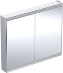 ONE Szafka z lustrem, Comfort Light, B105cm, H90cm, T15cm, montaż natynkowy, z dwojgiem drzwi, szary