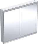 ONE Szafka z lustrem, Comfort Light, B105cm, H90cm, T15cm, montaż podtynkowy, z dwojgiem drzwi, szary
