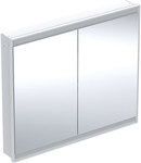 ONE Szafka z lustrem, Comfort Light, B105cm, H90cm, T15cm, montaż podtynkowy, z dwojgiem drzwi, biały
