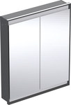 ONE Szafka z lustrem, Comfort Light, B75cm, H90cm, T15cm, montaż podtynkowy, z dwojgiem drzwi, czarny