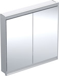 ONE Szafka z lustrem, Comfort Light, B90cm, H90cm, T15cm, montaż podtynkowy, z dwojgiem drzwi, szary