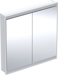 ONE Szafka z lustrem, Comfort Light, B90cm, H90cm, T15cm, montaż podtynkowy, z dwojgiem drzwi, biały