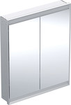 ONE Szafka z lustrem, Comfort Light, B75cm, H90cm, T15cm, montaż podtynkowy, z dwojgiem drzwi, szary