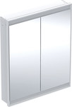 ONE Szafka z lustrem, Comfort Light, B75cm, H90cm, T15cm, montaż podtynkowy, z dwojgiem drzwi, biały