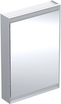 ONE Szafka z lustrem, Comfort Light, B60cm, H90cm, T15cm, montaż natynkowy, z jednymi drzwiami, zawias po lewej stronie, szary