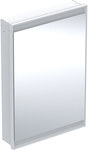ONE Szafka z lustrem, Comfort Light, B60cm, H88cm, T15cm, montaż podtynkowy, z jednymi drzwiami, zawias po prawej stronie, biały